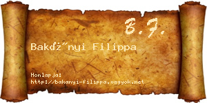 Bakányi Filippa névjegykártya